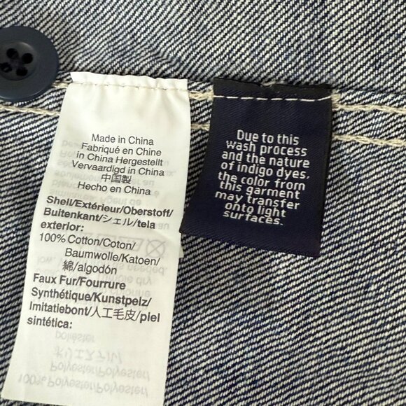 Madewell Denim Jacket Womens Small Blue Northward Cropped‎ Army Sherpa Collar - Picture 11 of 13